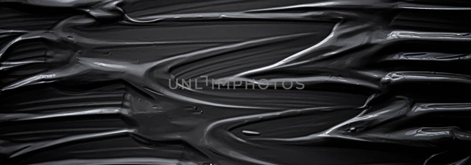 Black cream texture background, cosmetic product and makeup backdrop for luxury beauty brand, holiday banner design, abstract wall art or artistic paint brush strokes.