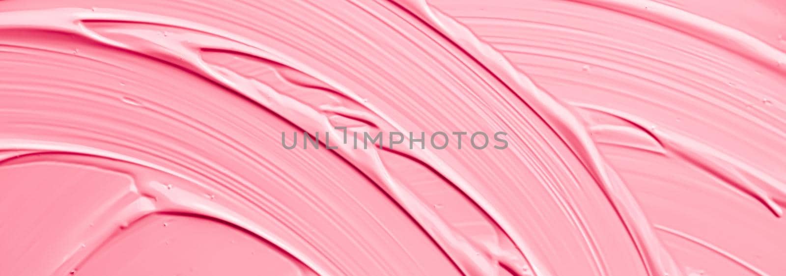 Pink lipstick or lip gloss texture as cosmetic background, makeup and beauty cosmetics product for luxury brand, holiday flatlay backdrop or abstract wall art and paint strokes by Anneleven