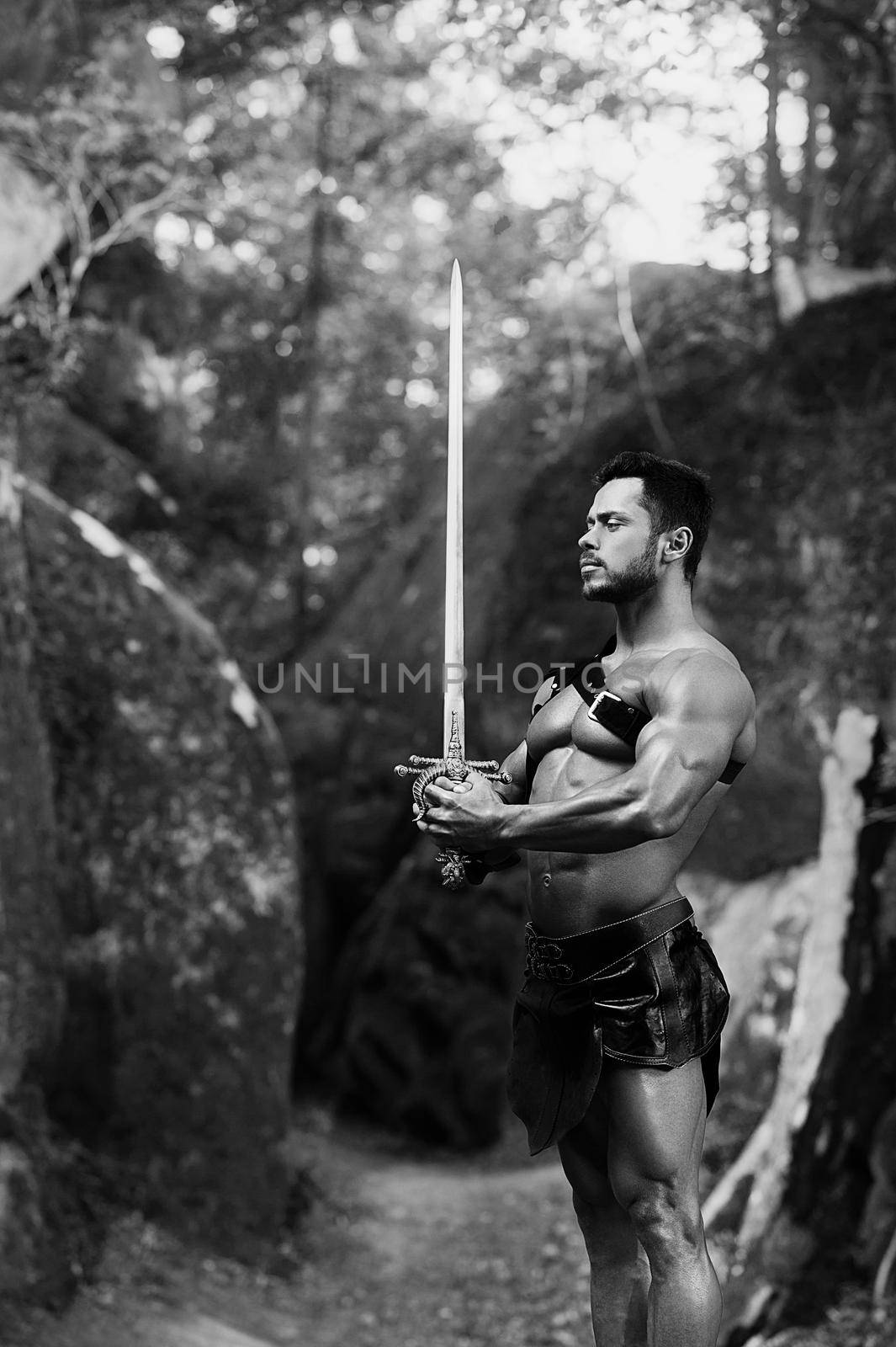 Manly warrior at the mountains by SerhiiBobyk
