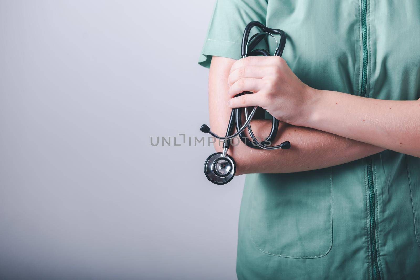 Medical Patient Healthcare and Doctor Occupation Concept, Medicine Physician Doctor With Stethoscope in Hospital Clinic Health Care. Cardiologist Specialist Doctors on Isolated Background.