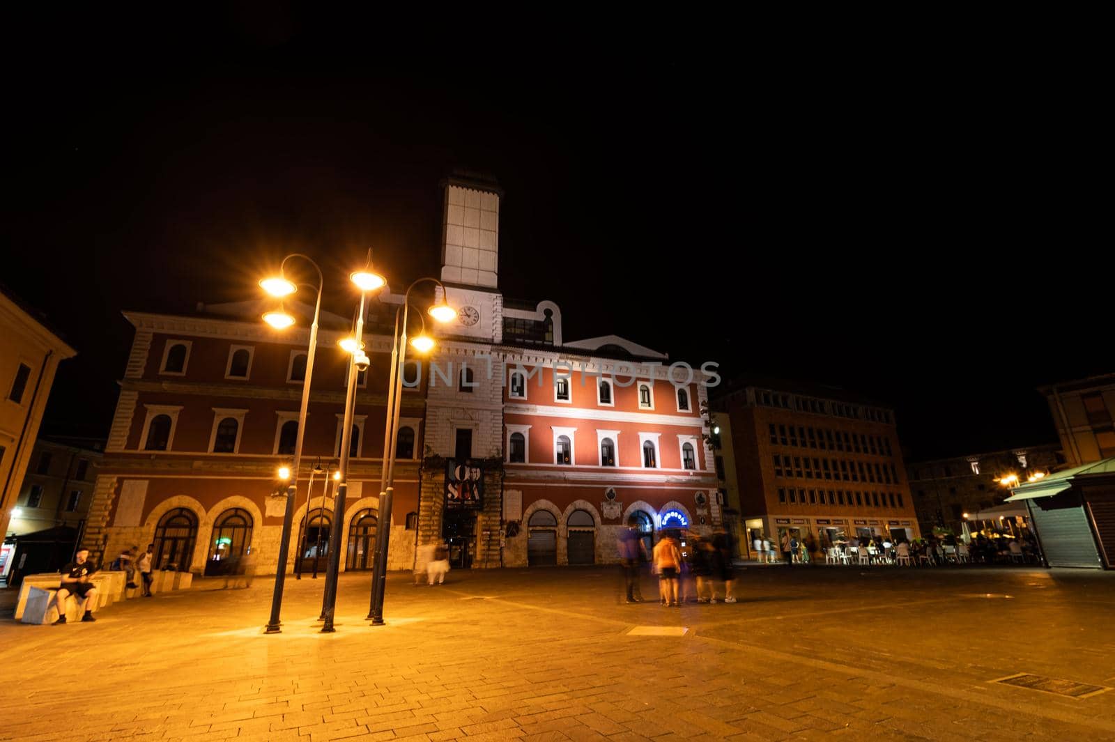 terni,italy june 30 2021:Terni Piazza Europa view at night in Terni