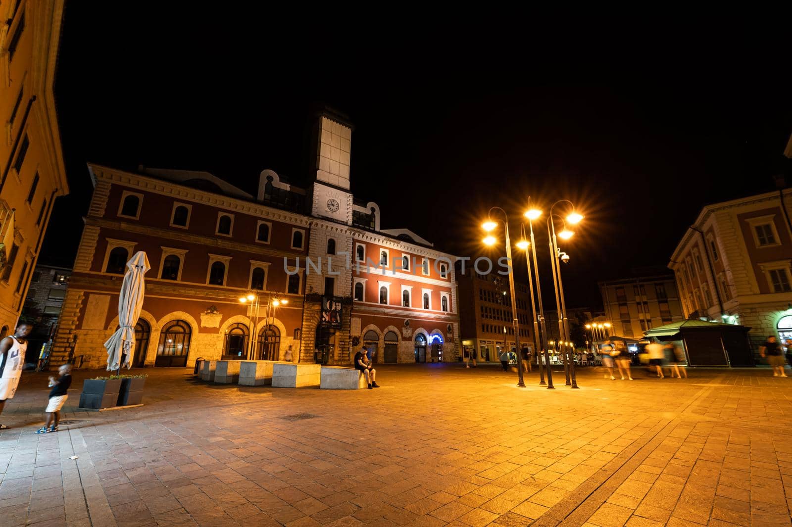 terni,italy june 30 2021:Terni Piazza Europa view at night in Terni