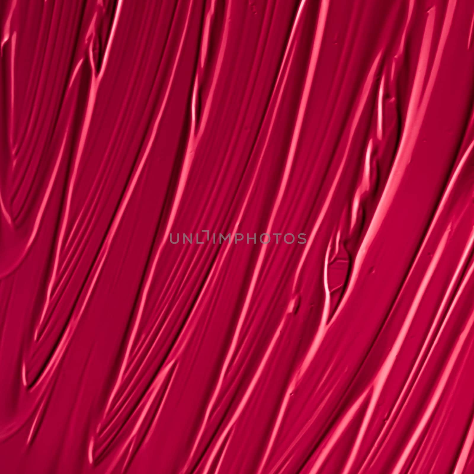 Red lipstick or lip gloss texture as cosmetic background, makeup and beauty cosmetics product for luxury brand, holiday flatlay backdrop or abstract wall art and paint strokes.