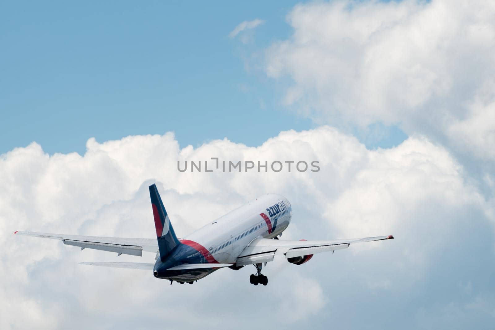 July 2, 2019, Moscow, Russia. Airplane Boeing 767-300 Azur Air Airline at Vnukovo airport in Moscow.