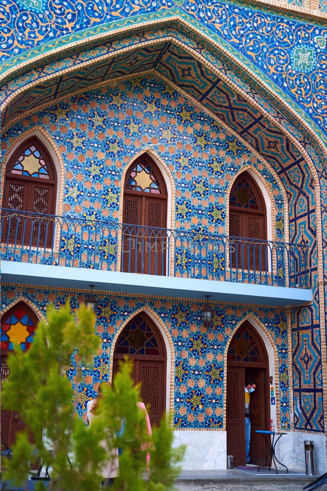 The facade of the old Turkish bath building is lined with mosaics. Sulfur baths in Tbilisi by Try_my_best