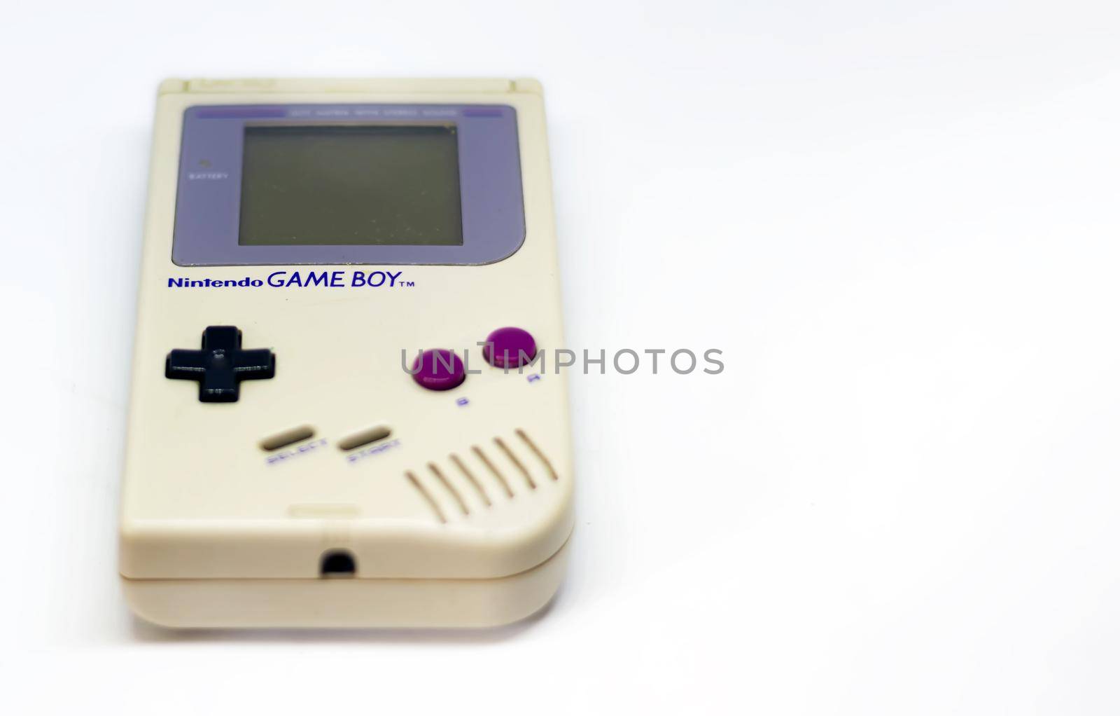 Rome, Italy, December 23, 2020: The Gameboy portable video game console from Nintendo isolated on a white background. by rarrarorro