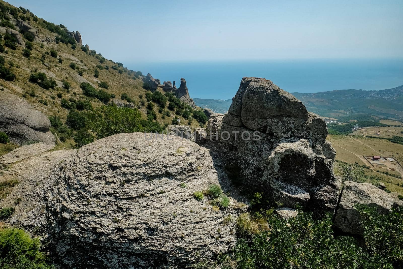 Rocks of the Demerdzhi mountain range in the Crimea.