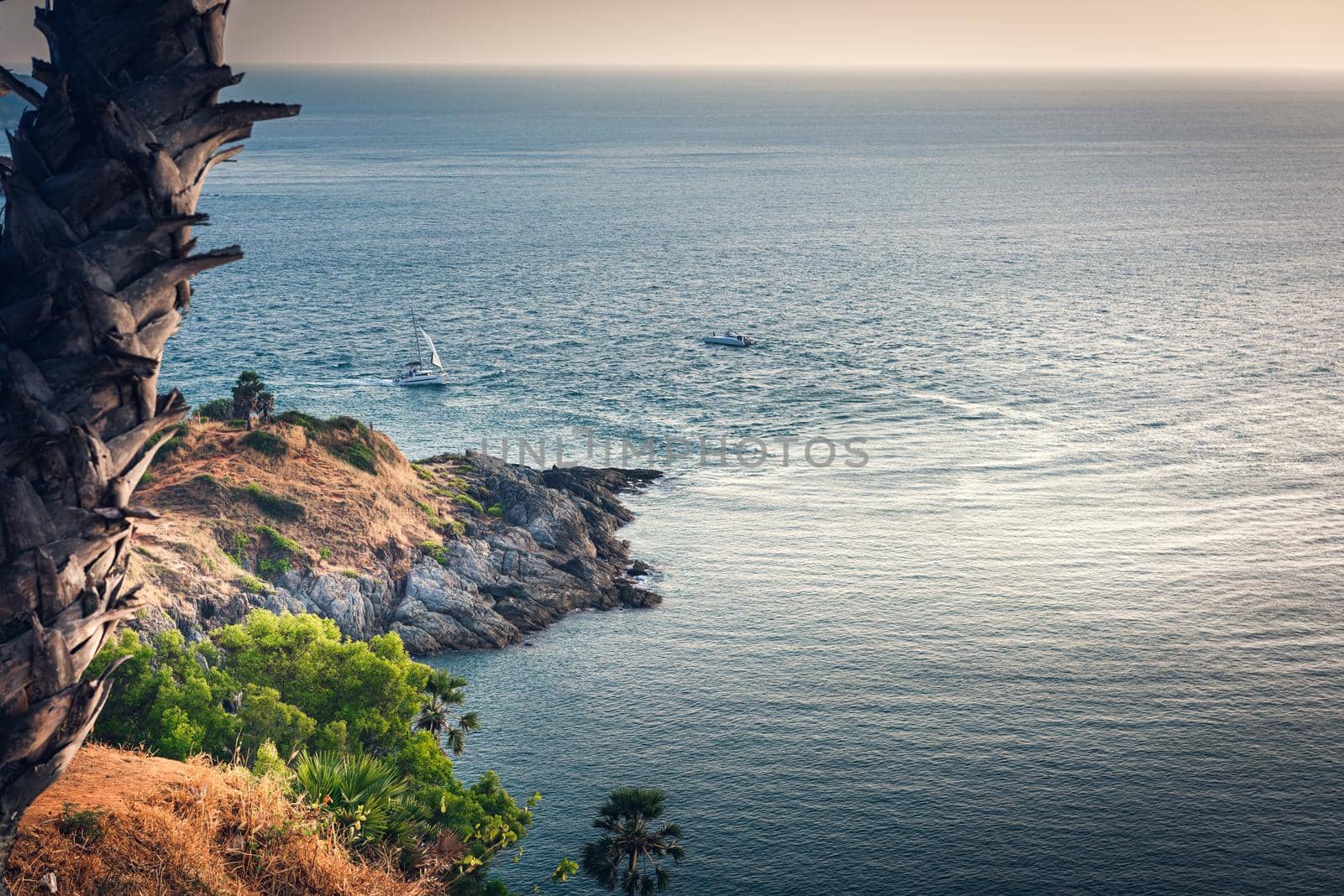 Nature Landscape Scenery of Tropical Seascape Thailand at Sunset, Panorama View of Sea Paradise Island in Southeast Asia, Thailand Destination of Travel Tourist. Natural Backgrounds by MahaHeang245789