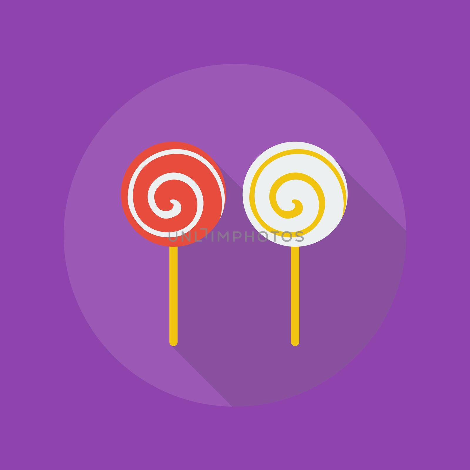  Lollipop in Flat Style With Long Shadow.