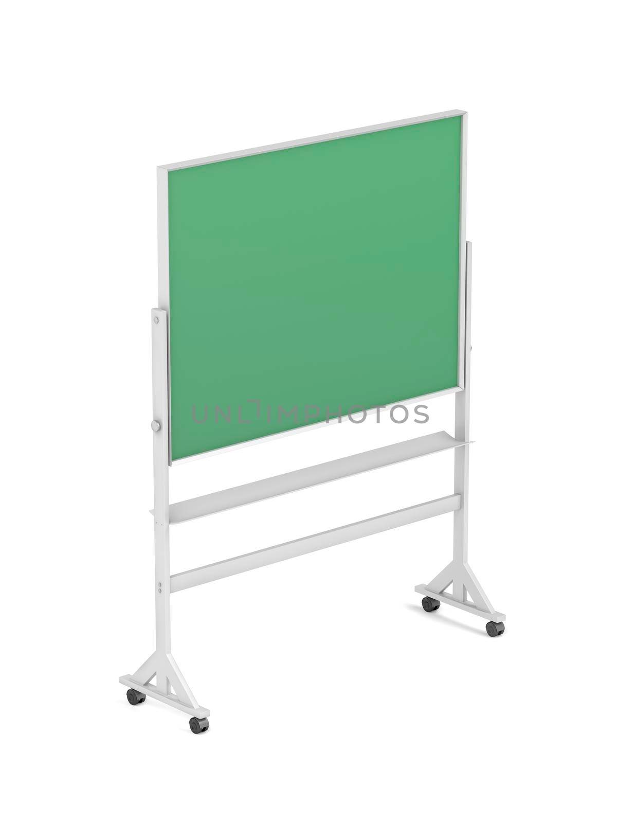 Mobile green chalkboard on white background