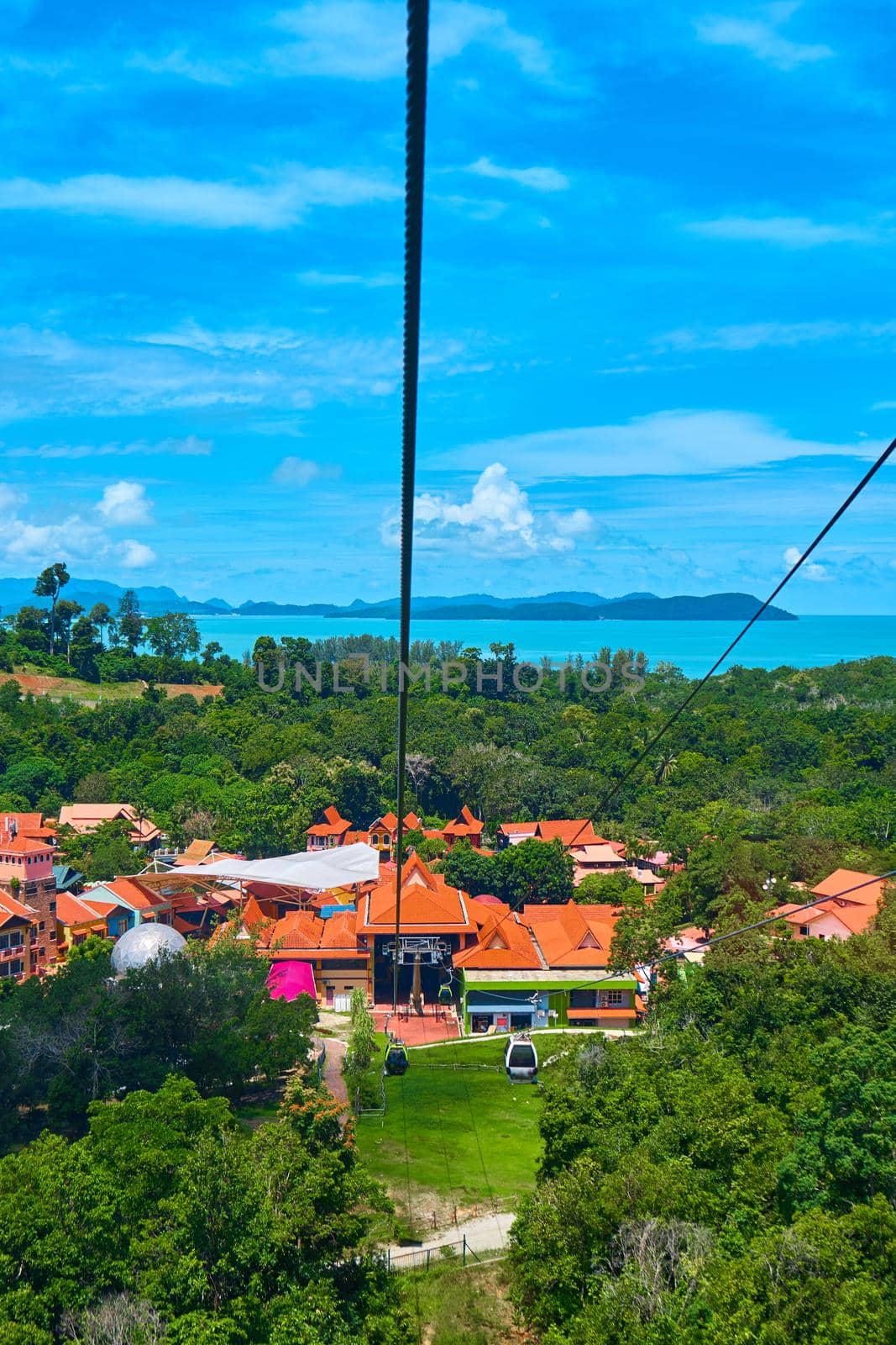 View from a cable car ride high into the mountains on the tropical island of Langkawi. Incredible natural landscape.