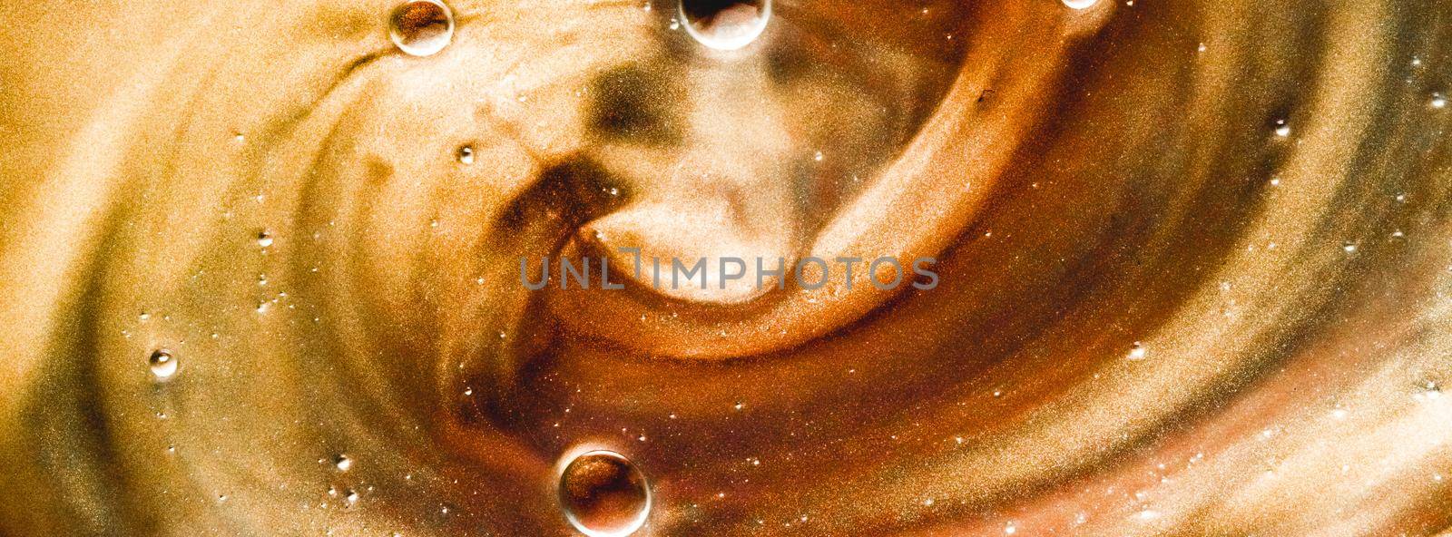 Abstract liquid banner background, paint splash, swirl pattern and water drops, beauty gel and cosmetic texture, contemporary magic art and science as luxury flatlay design by Anneleven