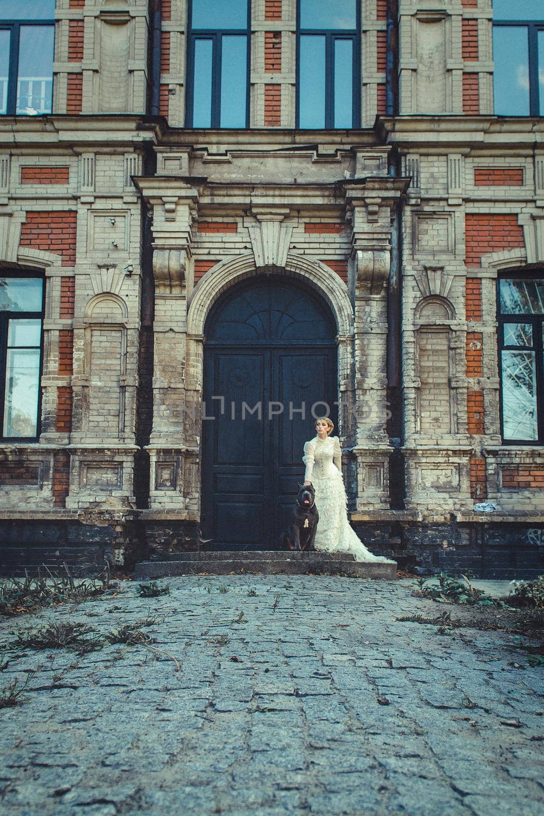 Girl in an old dress with ruffles by Andreua