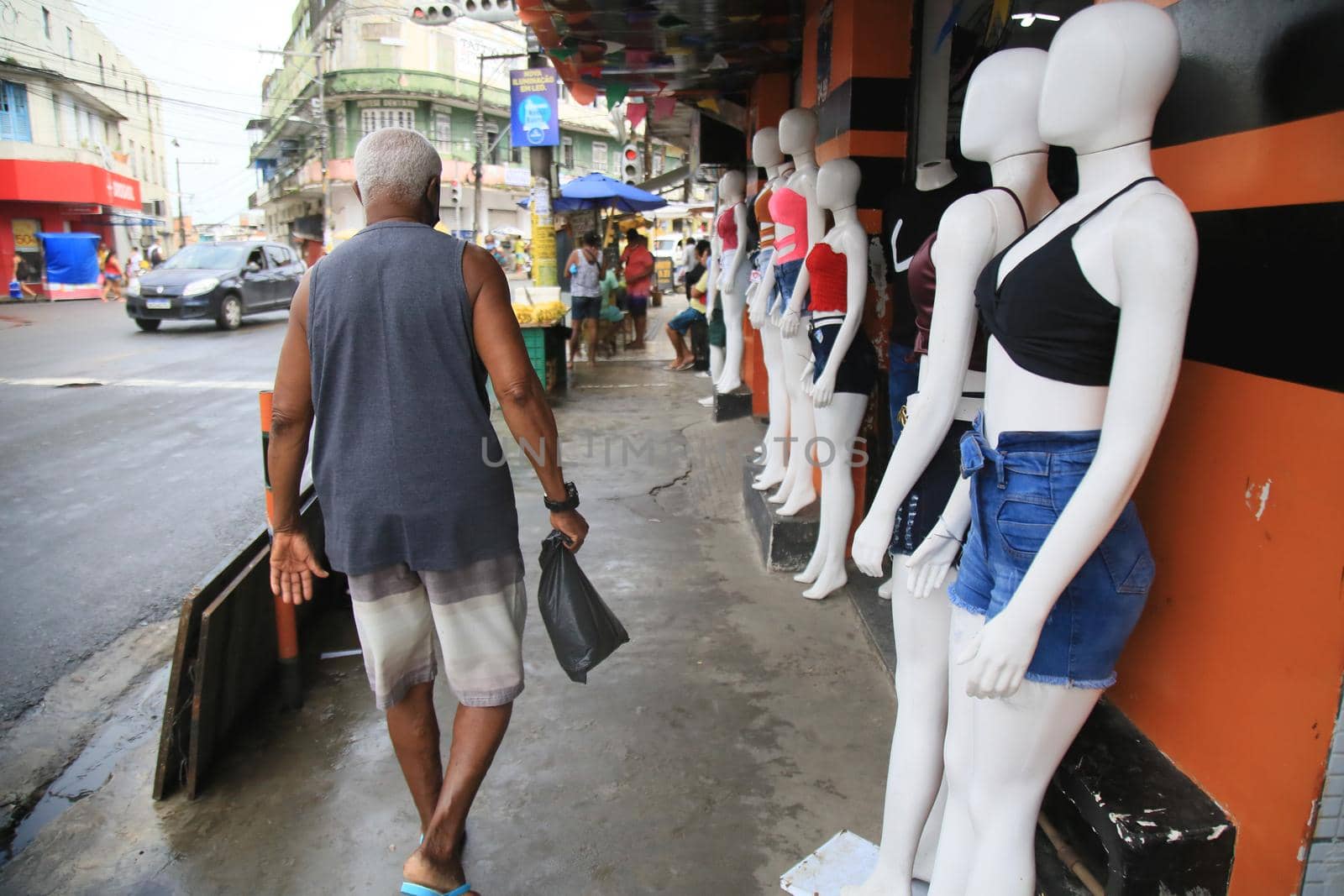 salvador, bahia, brazil - july 2, 2021: Mannequins are seen in a store on the street in the Liberdade neighborhood in the city of Salvador.