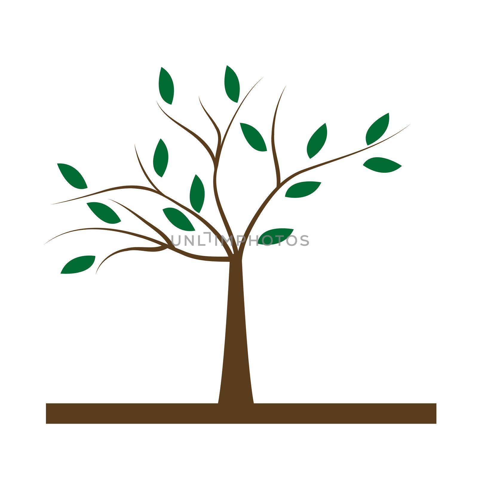 Simple flat icon of a tree by hibrida13