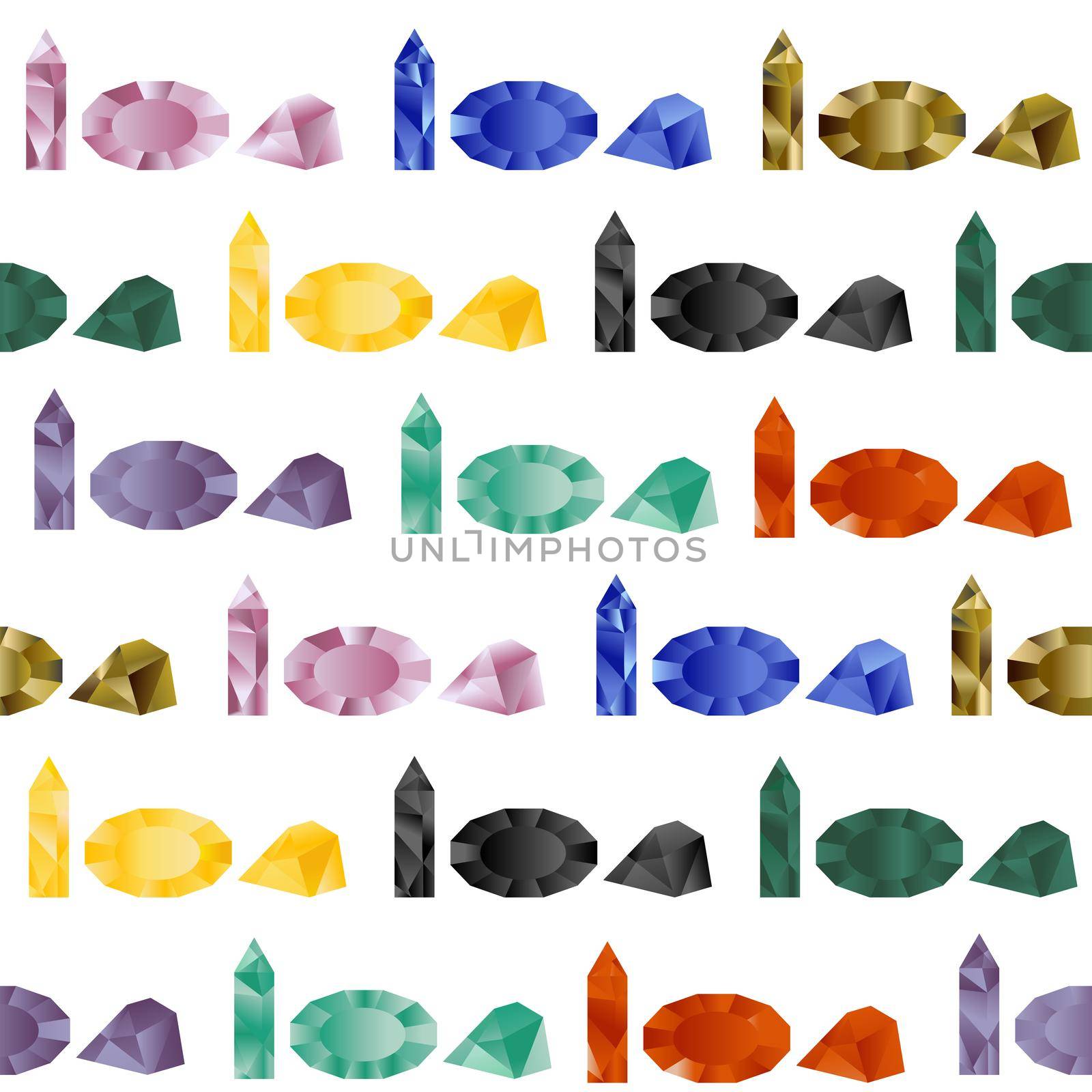 Seamless background with rows of gemstones