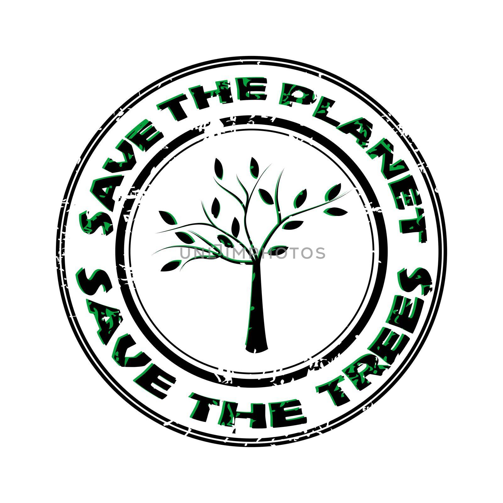 Save the planet and save the trees rubber stamp by hibrida13