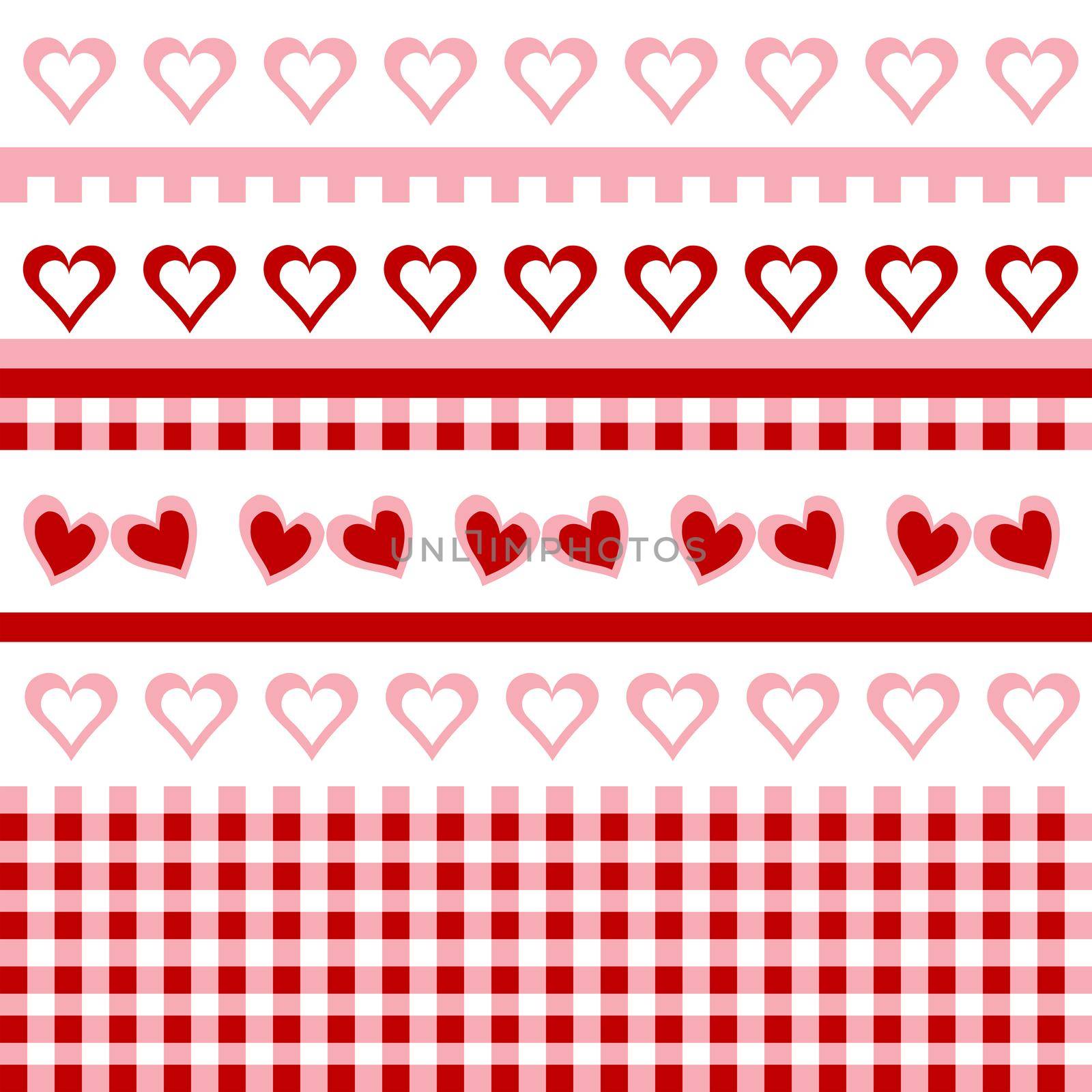 Seamless pattern with doodle hearts