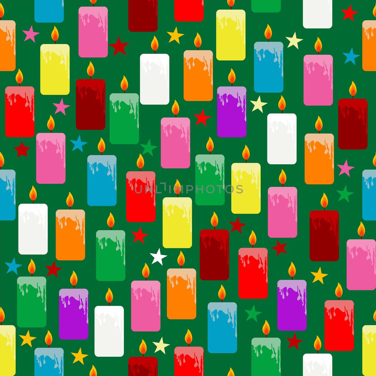 Colorful candles seamless pattern wrapping paper