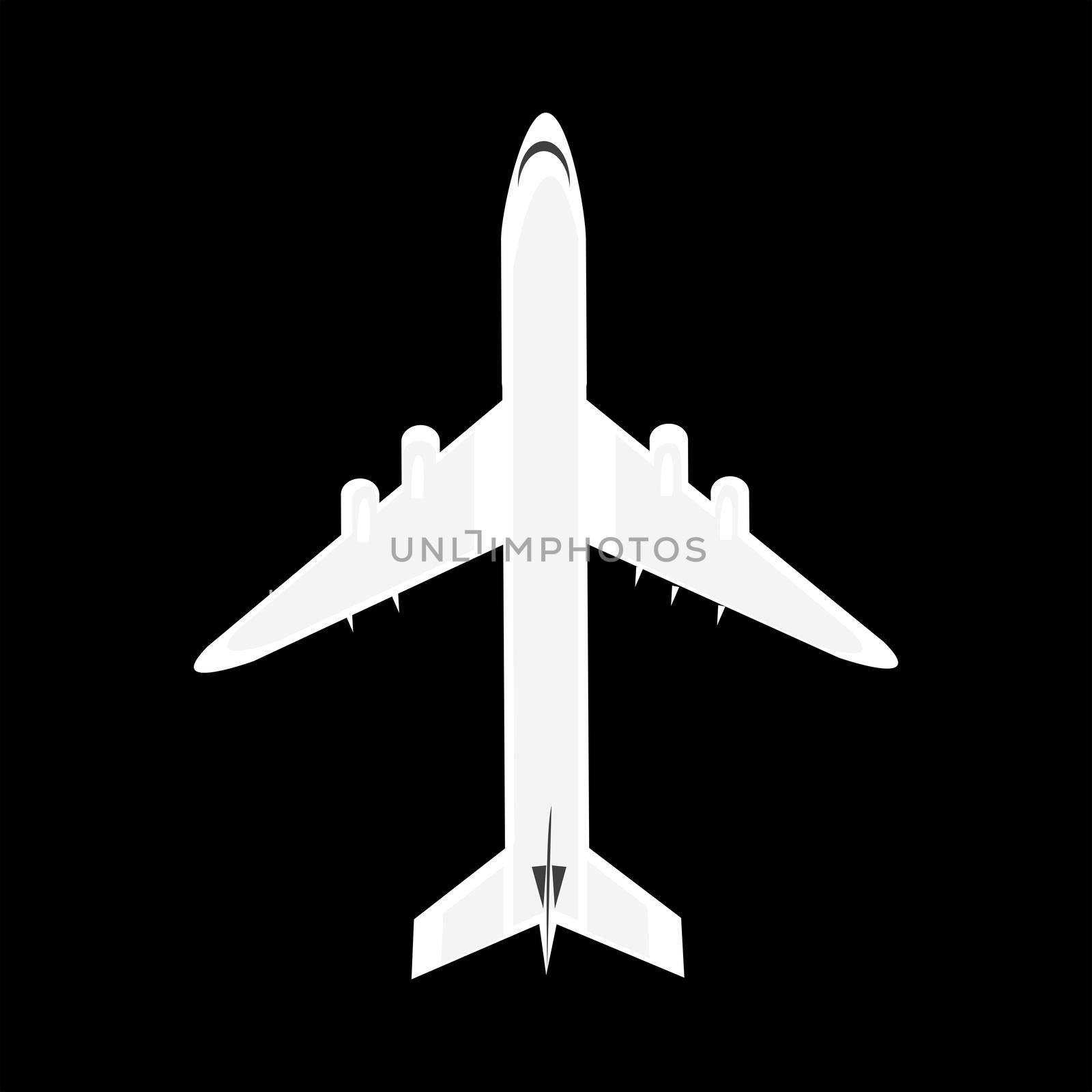Plane isolated on black background