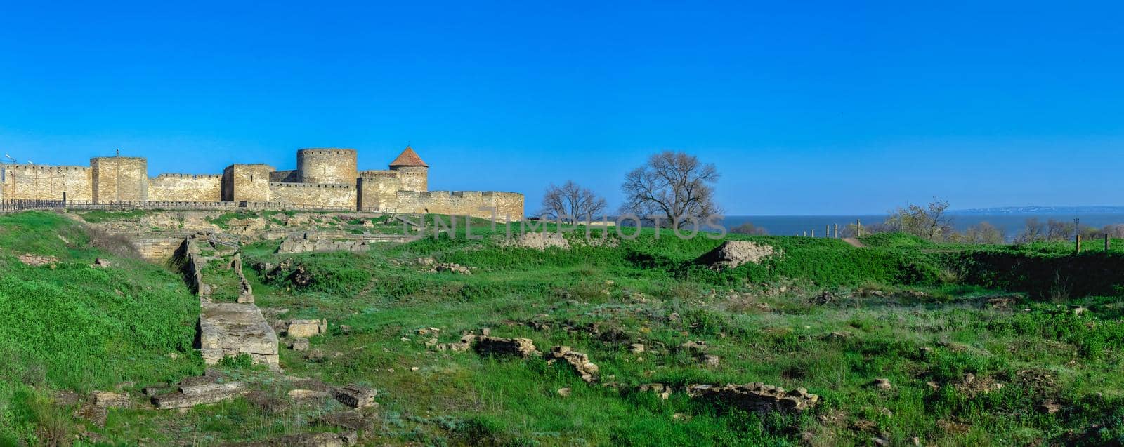 24.04.2021. Bilhorod-Dnistrovskyi or Akkerman fortress, Odessa region, Ukraine, on a sunny spring morning