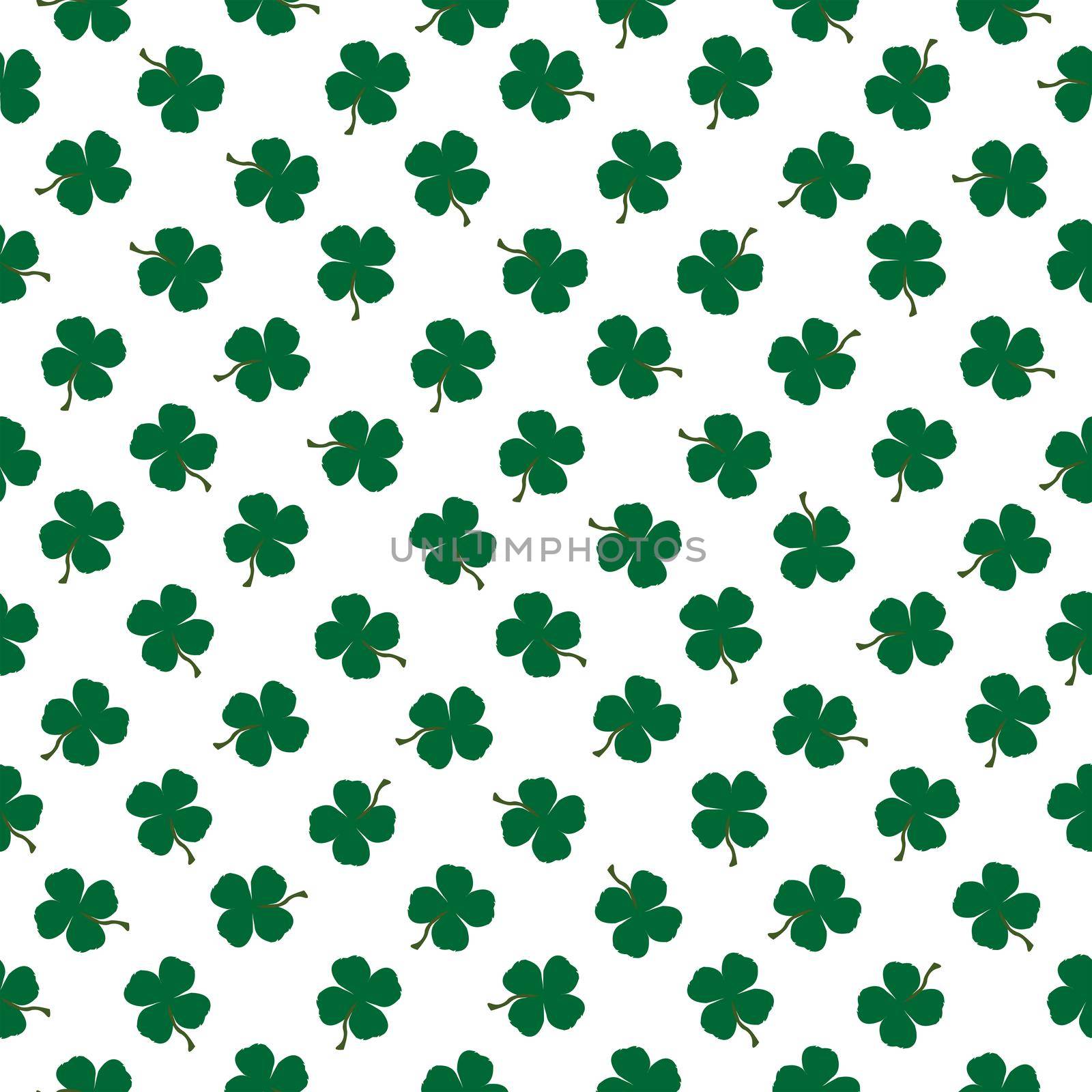 Seamless pattern with clovers on white background