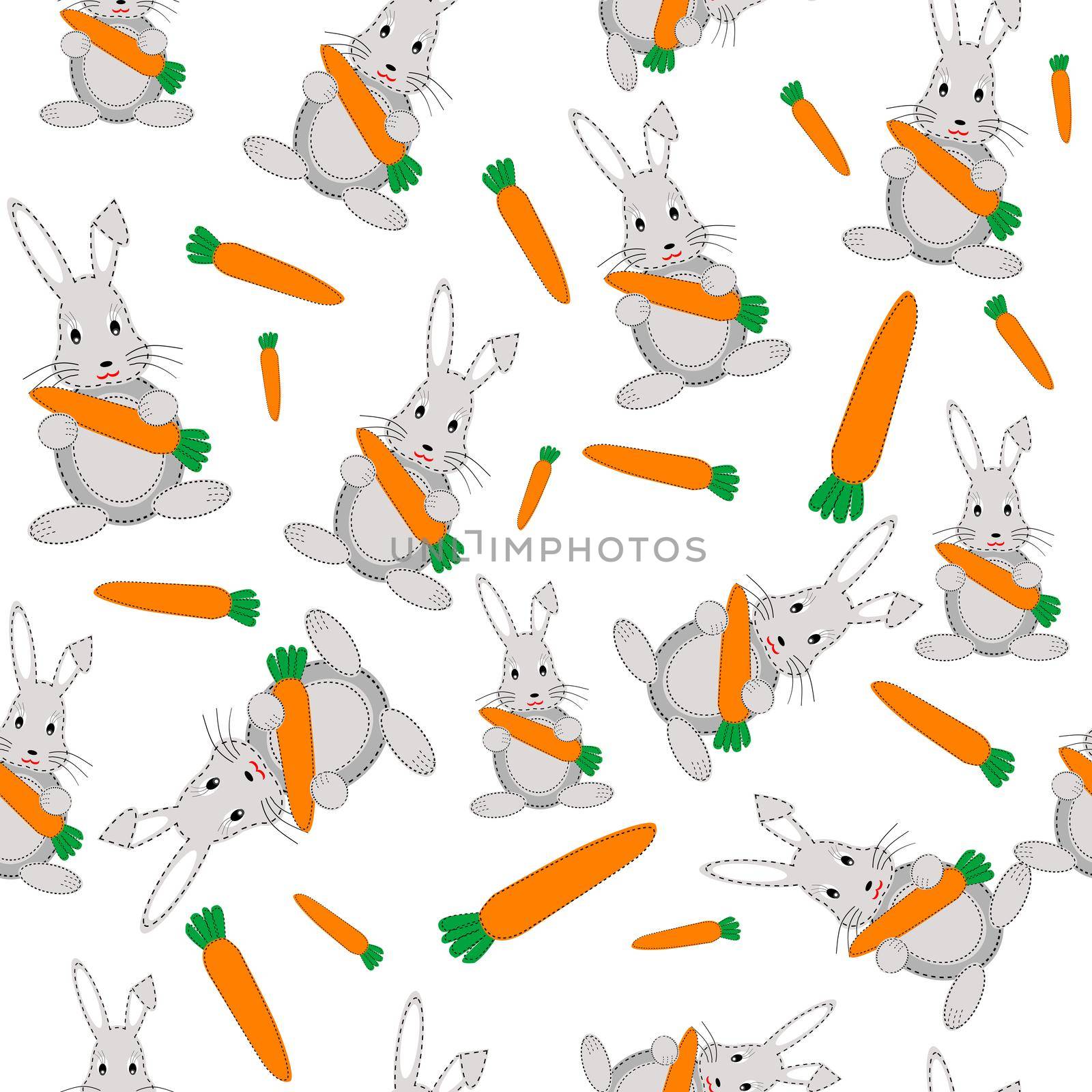 Rabbits and carrots seamless background by hibrida13