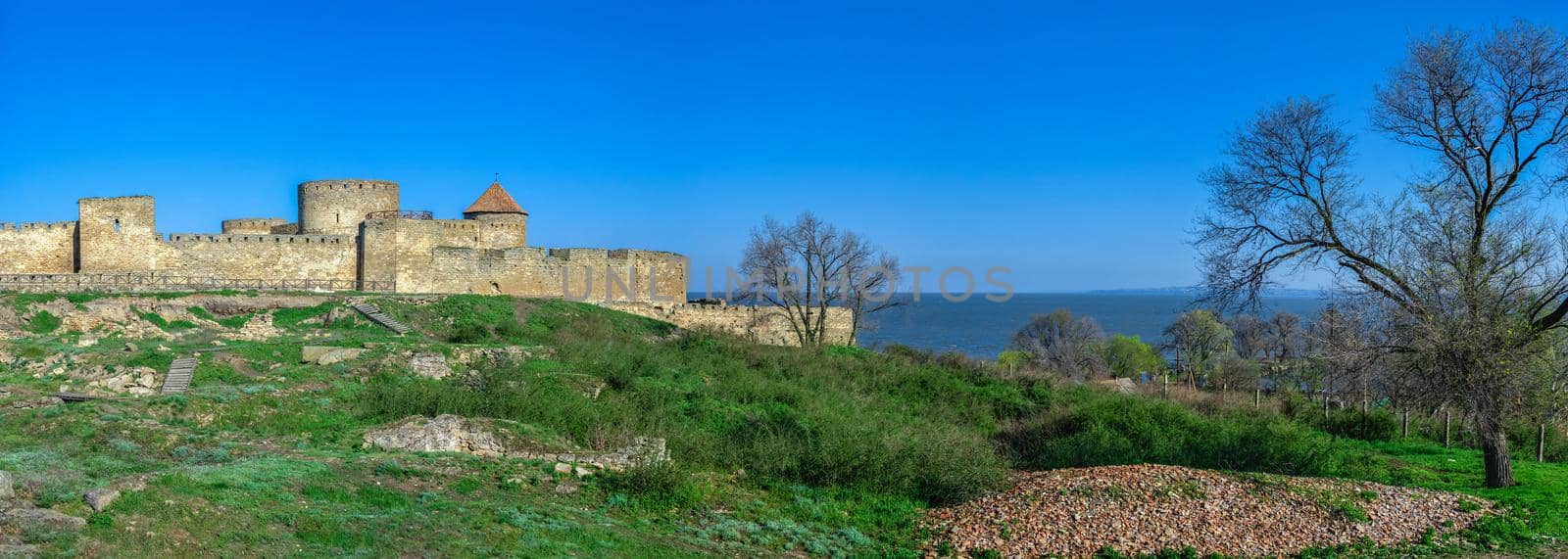 24.04.2021. Bilhorod-Dnistrovskyi or Akkerman fortress, Odessa region, Ukraine, on a sunny spring morning