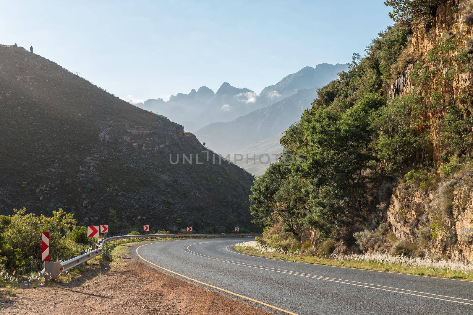 View of the Du Toitskloof Pass on the northern side by dpreezg