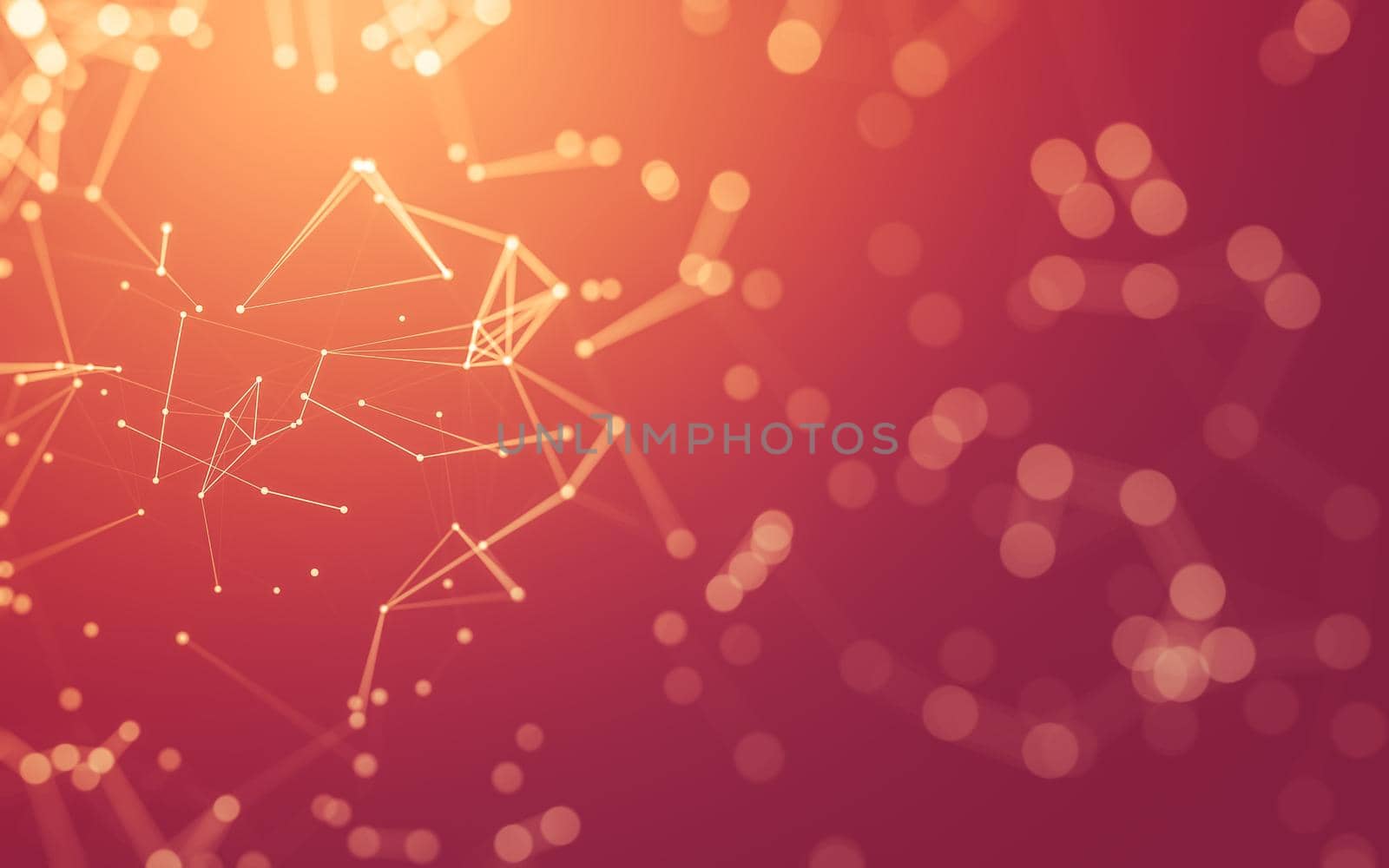 Abstract background. Molecules technology with polygonal shapes, connecting dots and lines. Connection structure. Big data visualization.  by teerawit