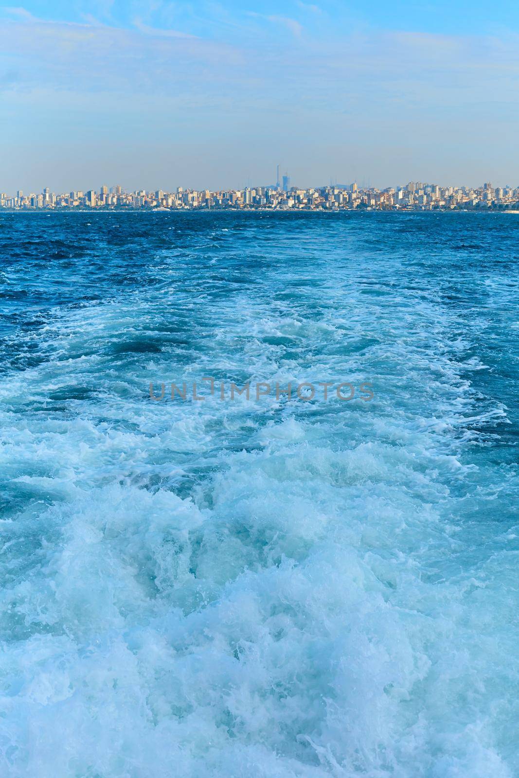 A boat trip on the Bosphorus, a view of the waves from the boat by Try_my_best