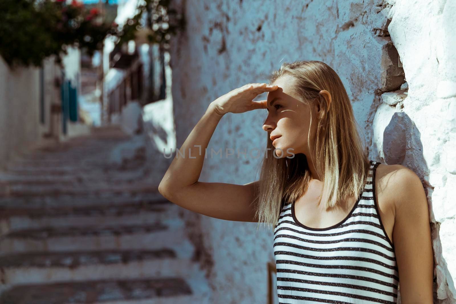 Traveler Woman in Greece by Anna_Omelchenko