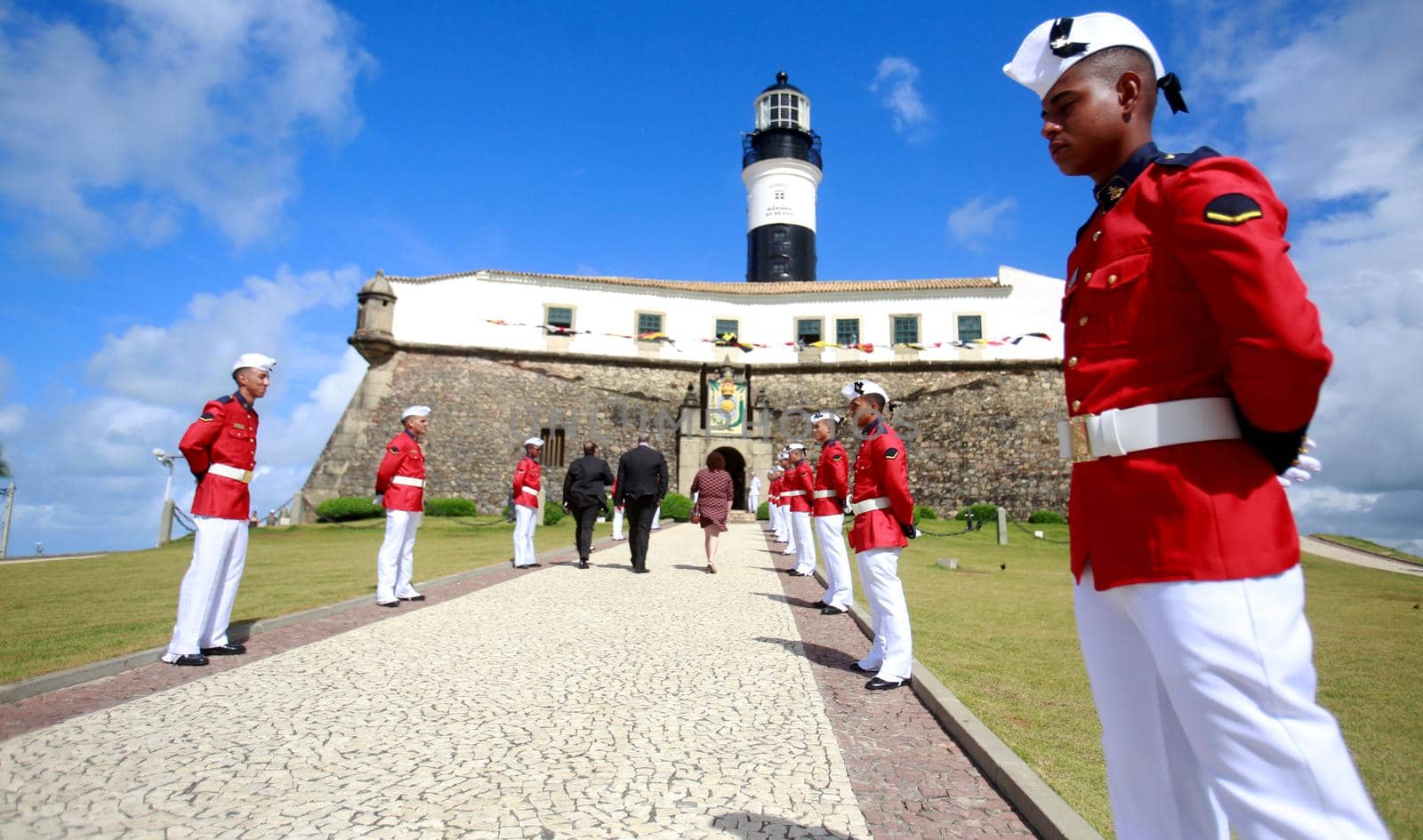 salvador, bahia, brazil - june 11, 2019: Military personnel from the Brazilian Navy are seen during the commemoration of the Naval Battle of Riachuelo in the city in Salvador.