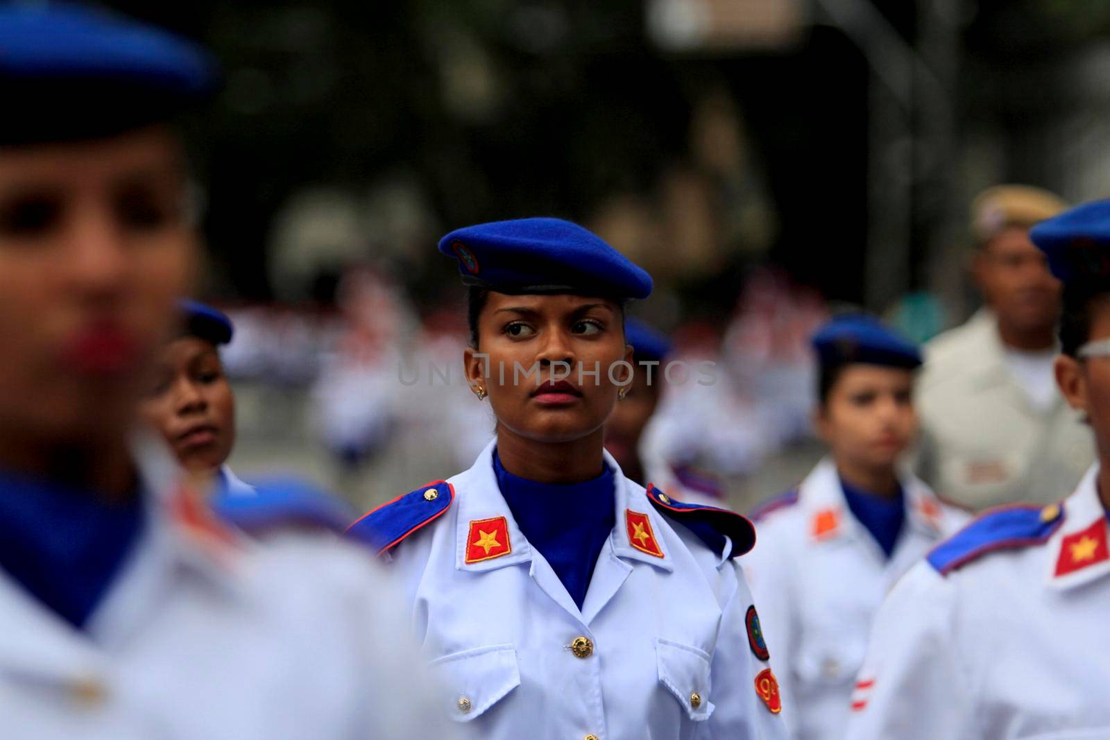 salvador, bahia, brazil - september 7, 2014: Students from Bahia's Military Police College are seen during the Civic-Military parade in celebration of the Independence of Brazil in the city of Salvador.