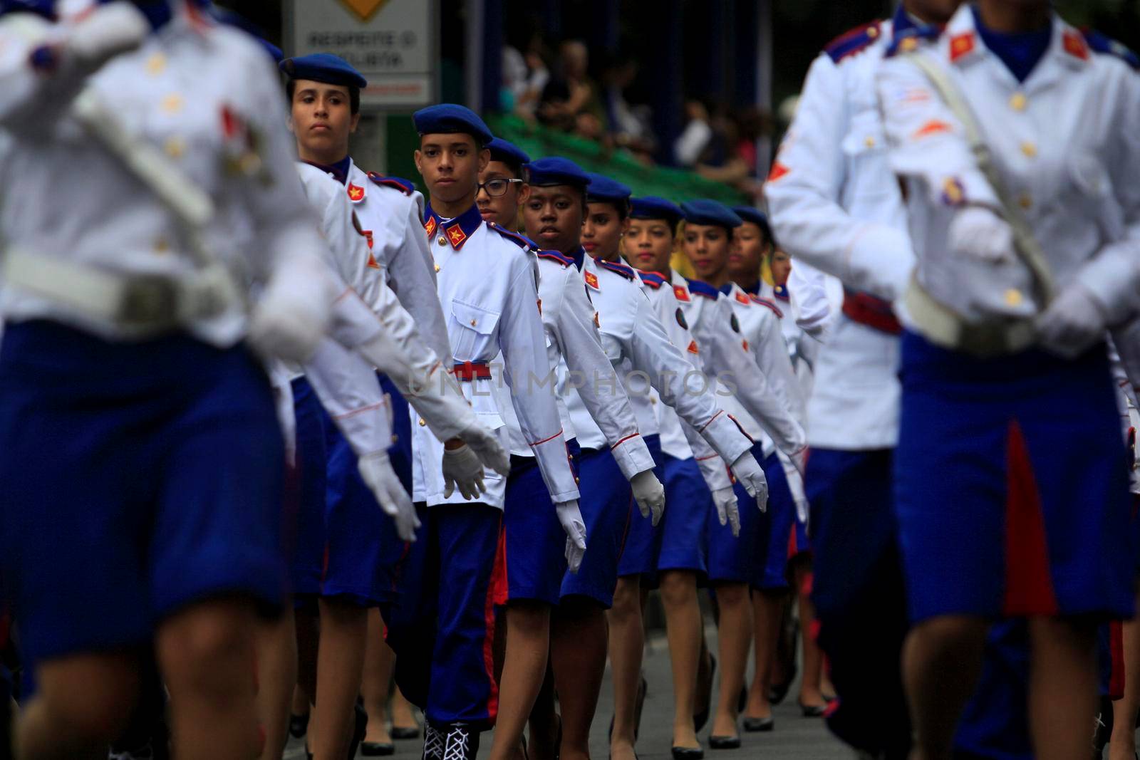 salvador, bahia, brazil - september 7, 2014: Students from Bahia's Military Police College are seen during the Civic-Military parade in celebration of the Independence of Brazil in the city of Salvador.