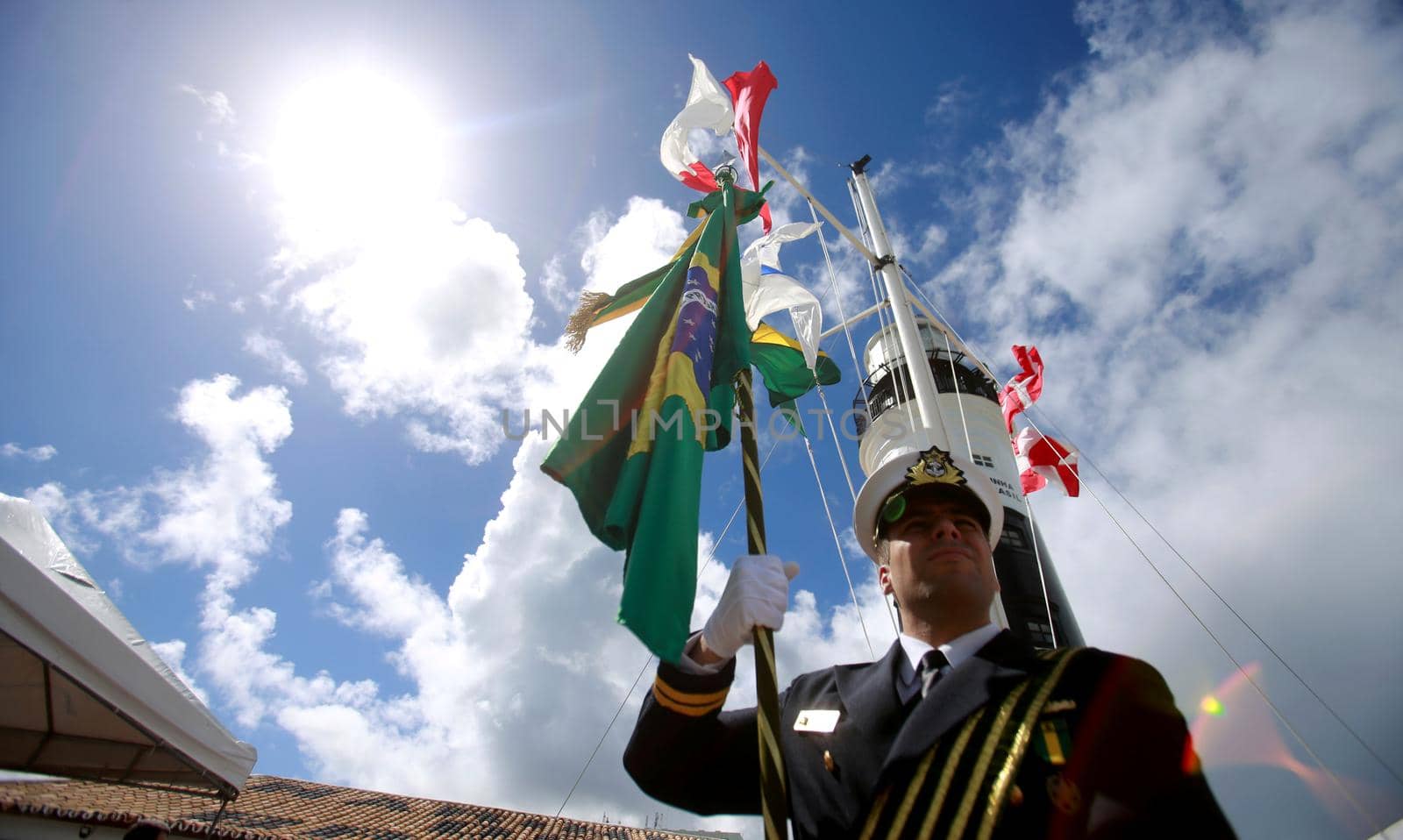 salvador, bahia, brazil - june 11, 2019: Military personnel from the Brazilian Navy are seen during the commemoration of the Naval Battle of Riachuelo in the city in Salvador.