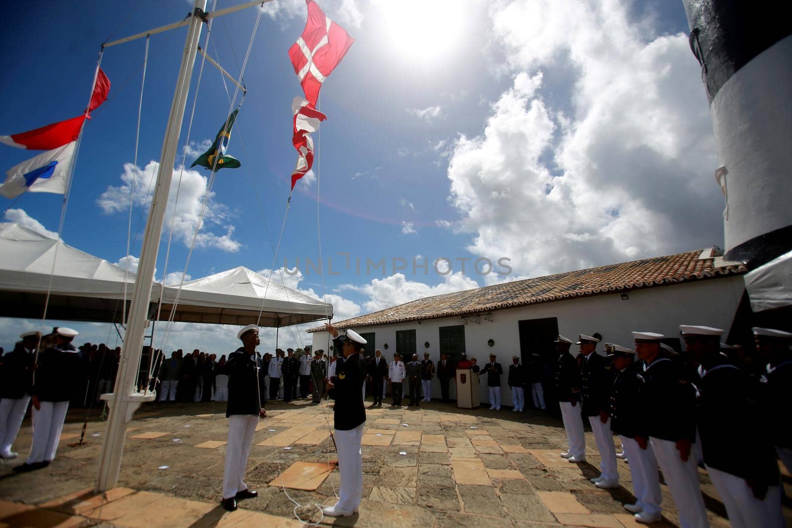 salvador, bahia, brazil - june 11, 2019: Military personnel from the Brazilian Navy are seen during the commemoration of the Naval Battle of Riachuelo in the city in Salvador.