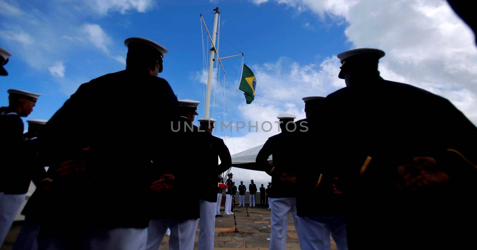 salvador, bahia, brazil - june 11, 2019: Military personnel from the Brazilian Navy are seen during the commemoration of the Naval Battle of Riachuelo in the city in Salvador.