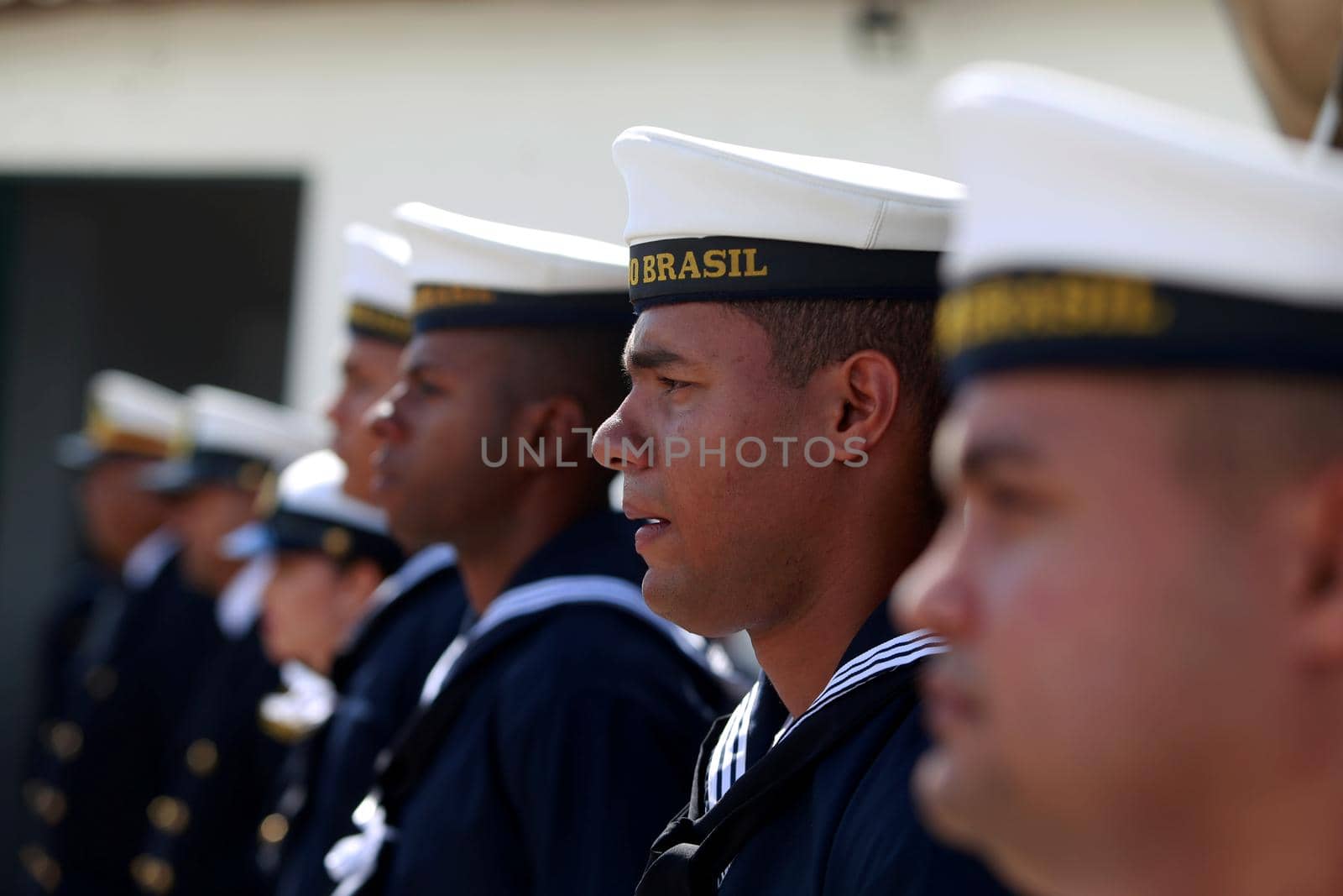 salvador, bahia, brazil - june 11, 2019: Military personnel from the Brazilian Navy are seen during the commemoration of the Naval Battle of Riachuelo in the city in Salvador.