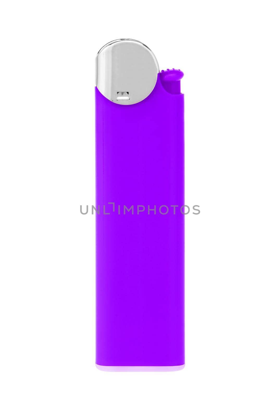 A Purple Cigarette Lighter on white with clipping path