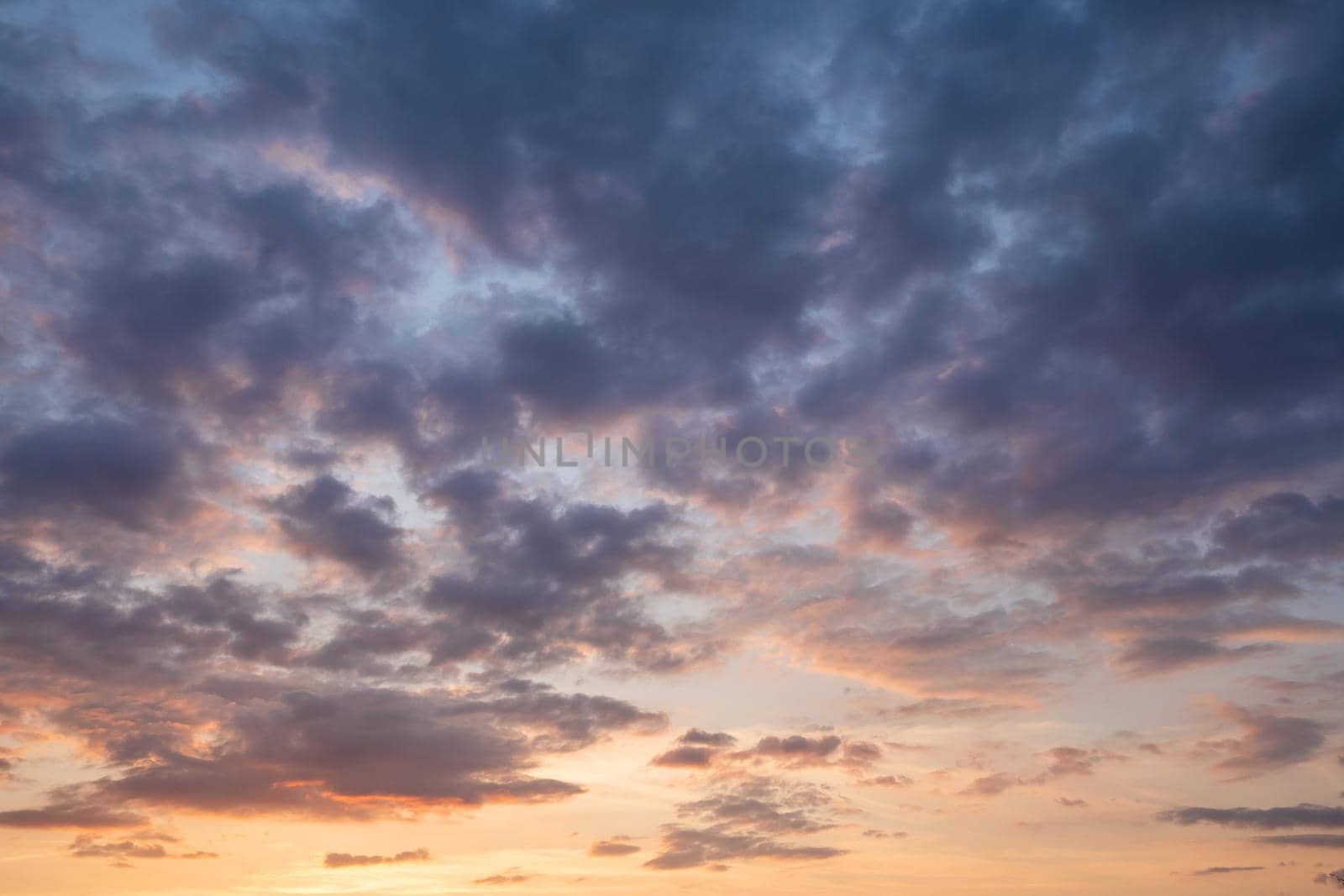 Evening sky with pastel-colored clouds