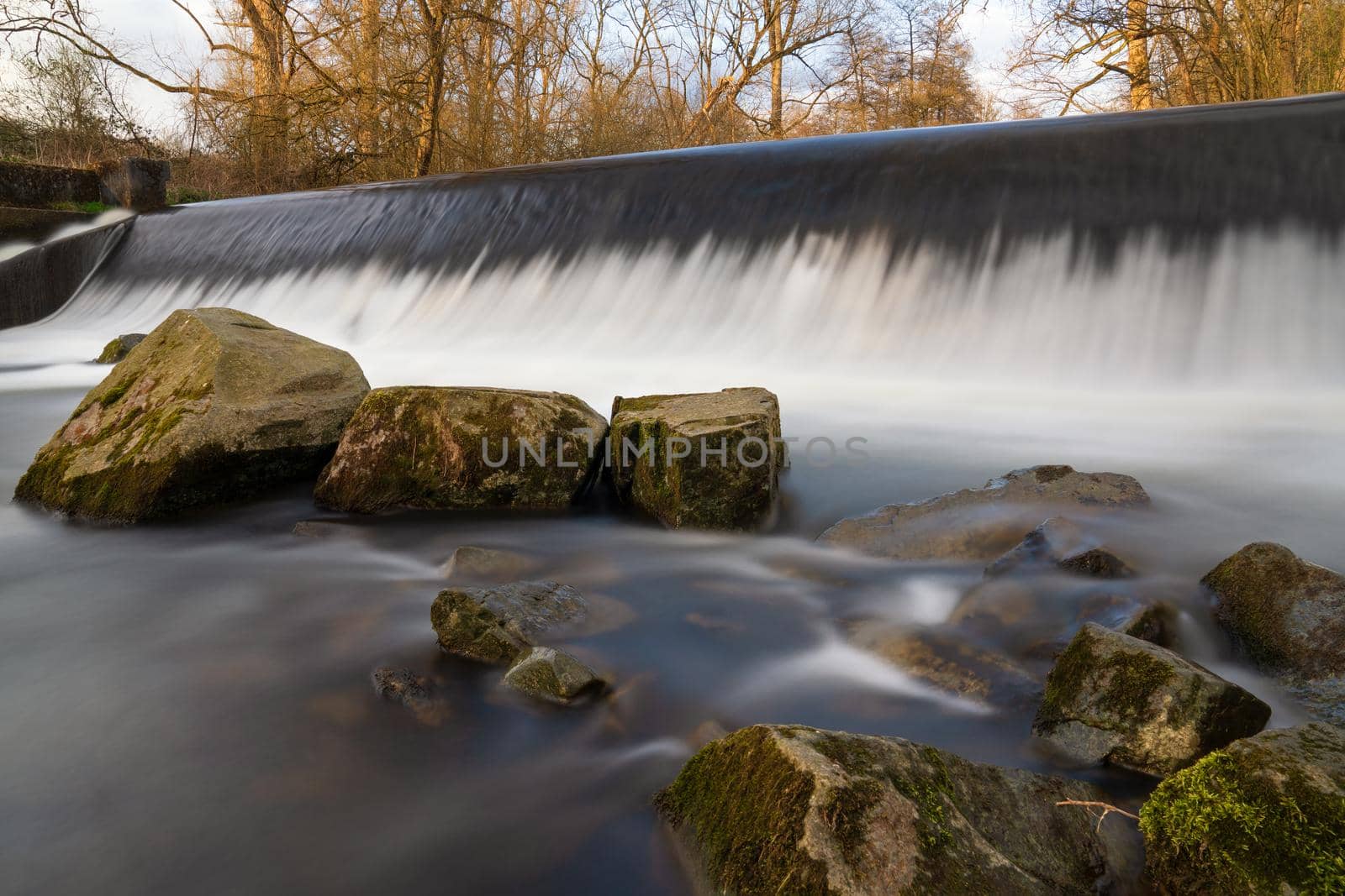 Waterfall of Sulz creek close to Lindlar, Bergisches Land, Germany