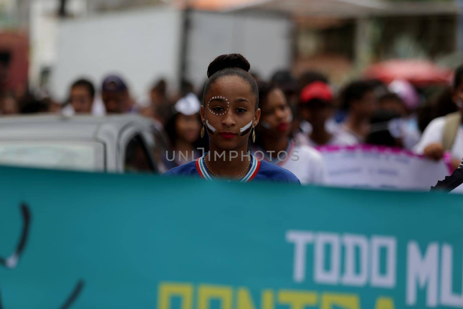 salvador, bahia, brazil - november 30, 2018: Students from the public school during a march in Salvador to raise awareness of the dangers of Aedes aegypti, a mosquito that causes dengue and zica.
