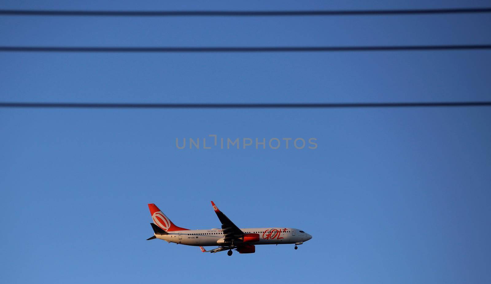 salvador, bahia, brazil - december 28, 2017: Boeing 737-8EH aircraft from Gol Linhas Aereas company during flight towards Salvador city airport.