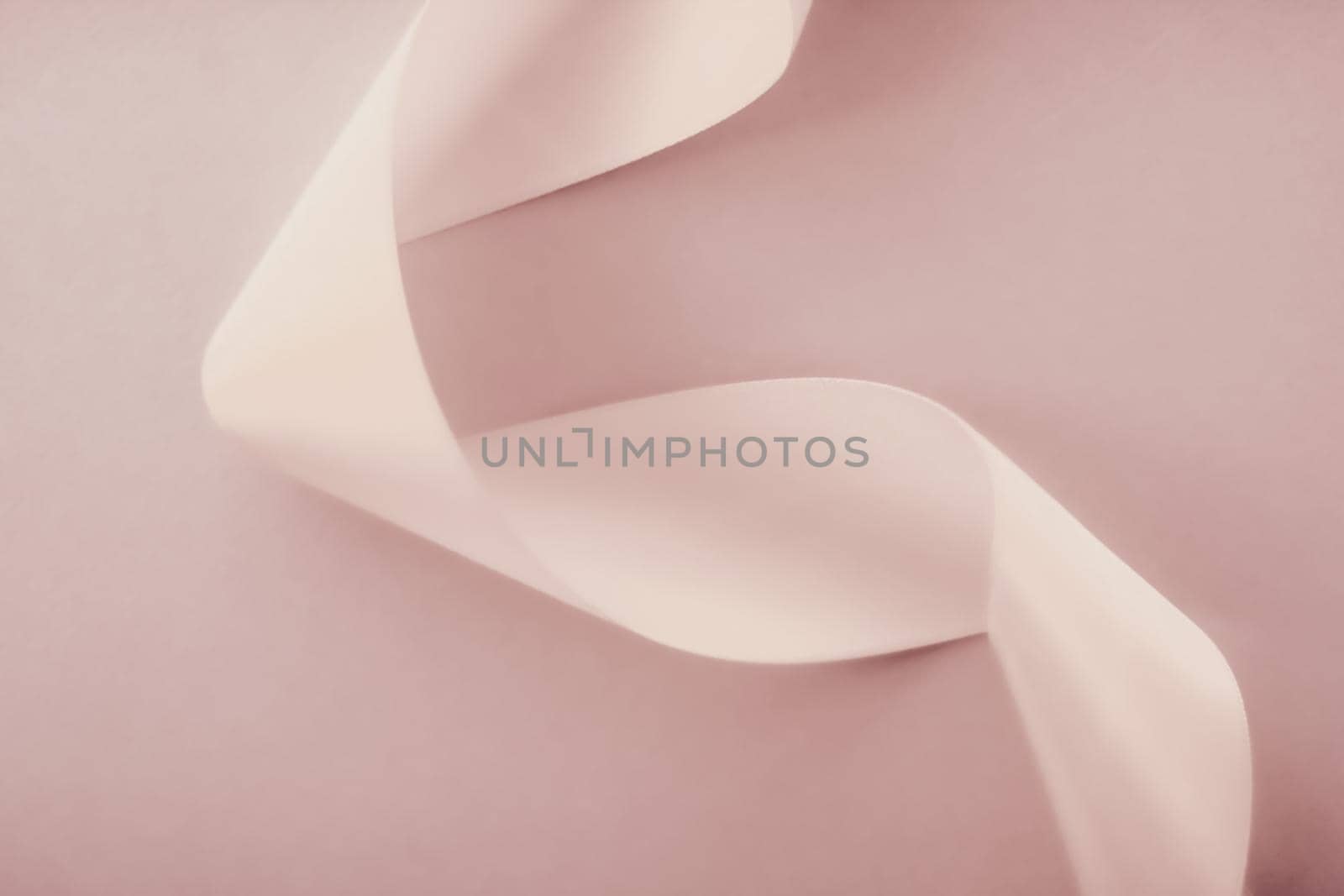 Abstract curly silk ribbon on pastel background, exclusive luxury brand design for holiday sale product promotion and glamour art invitation card backdrop by Anneleven