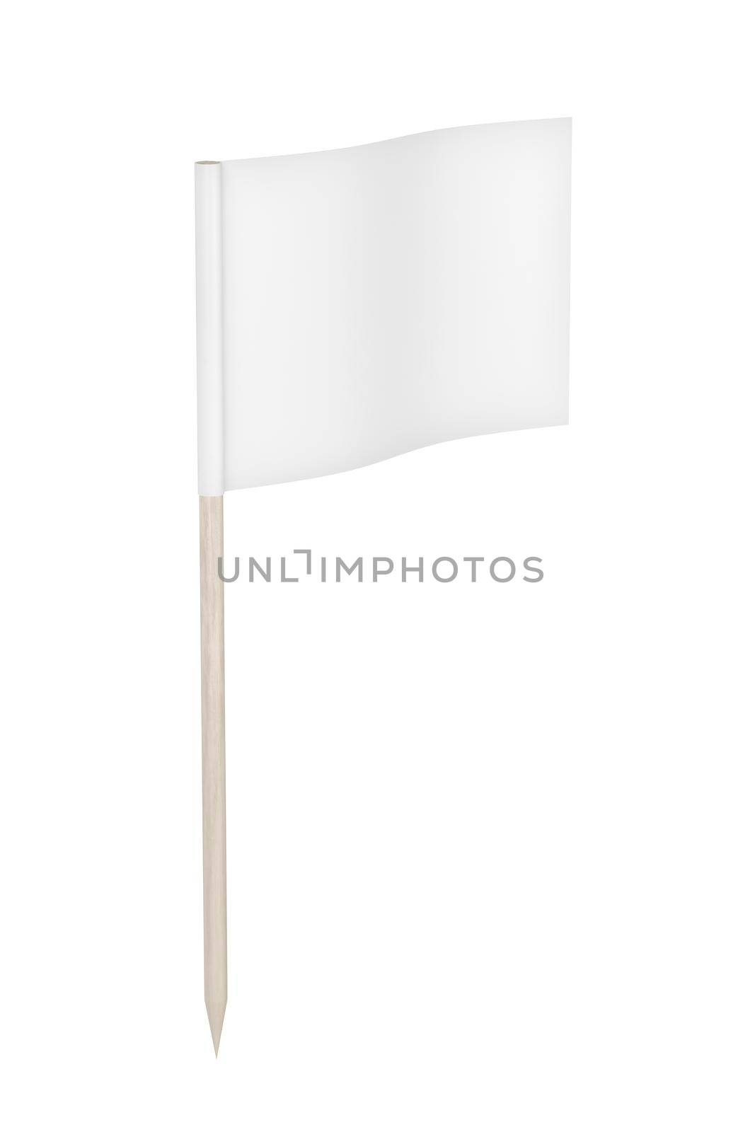 White toothpick flag isolated on white background