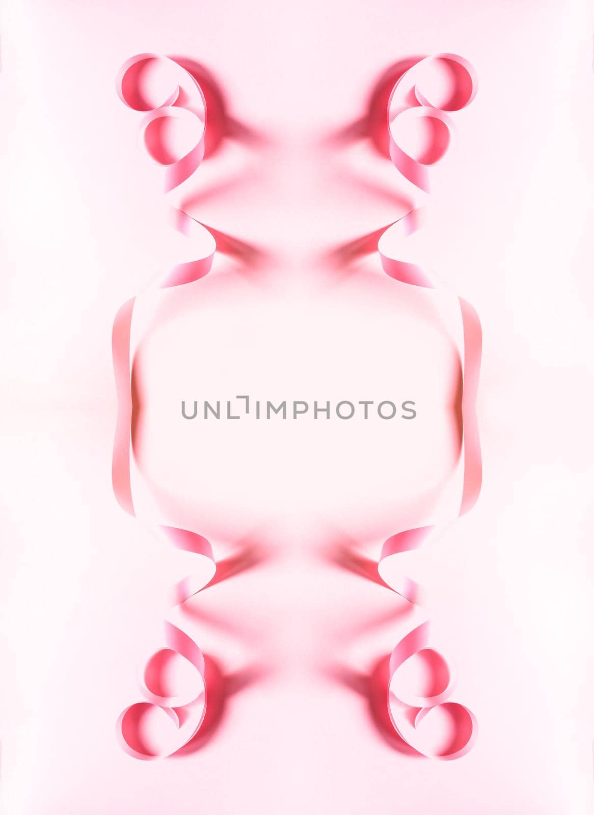 Pink ribbon on soft pink background