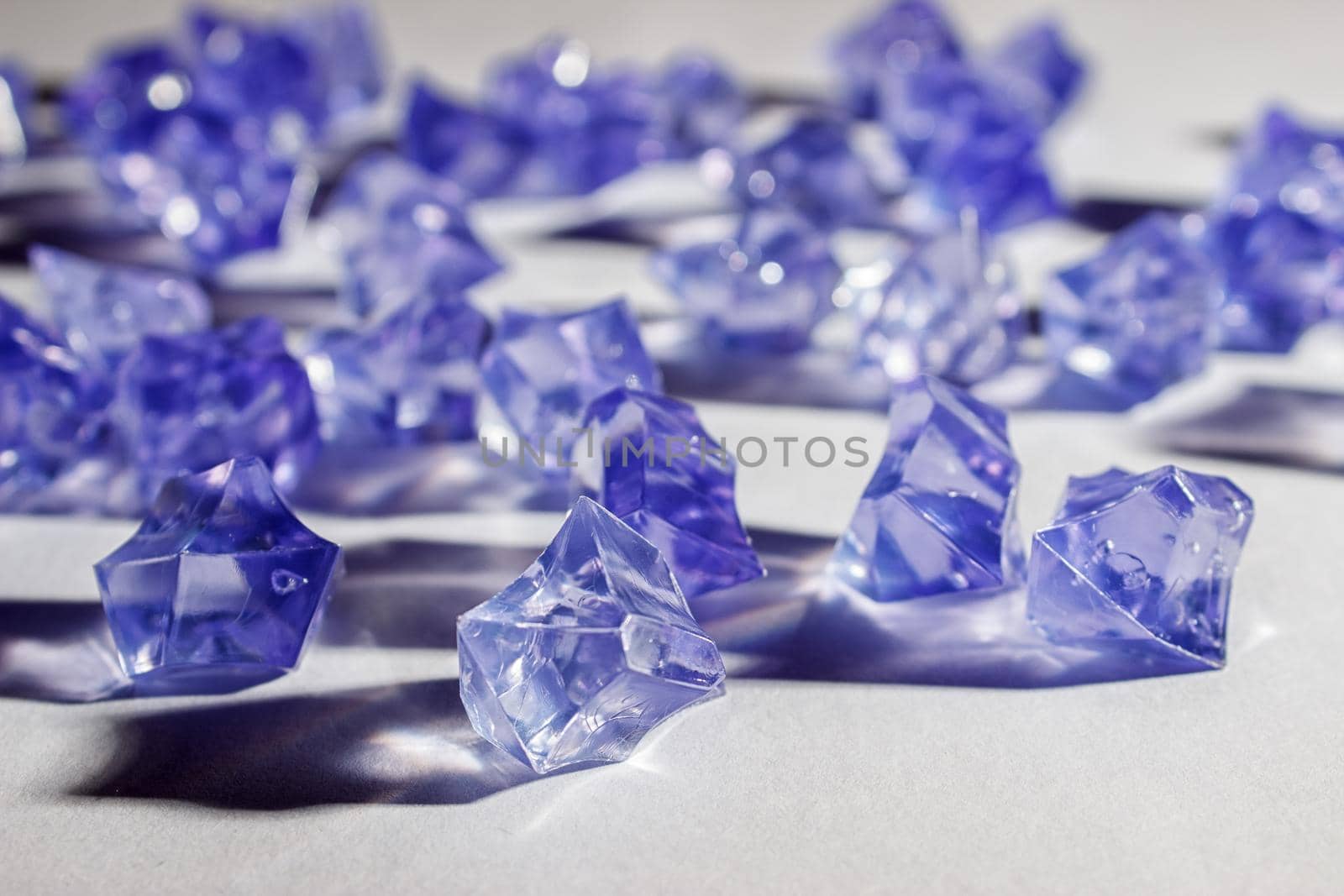 blue glass crystals on the table by raddnatt