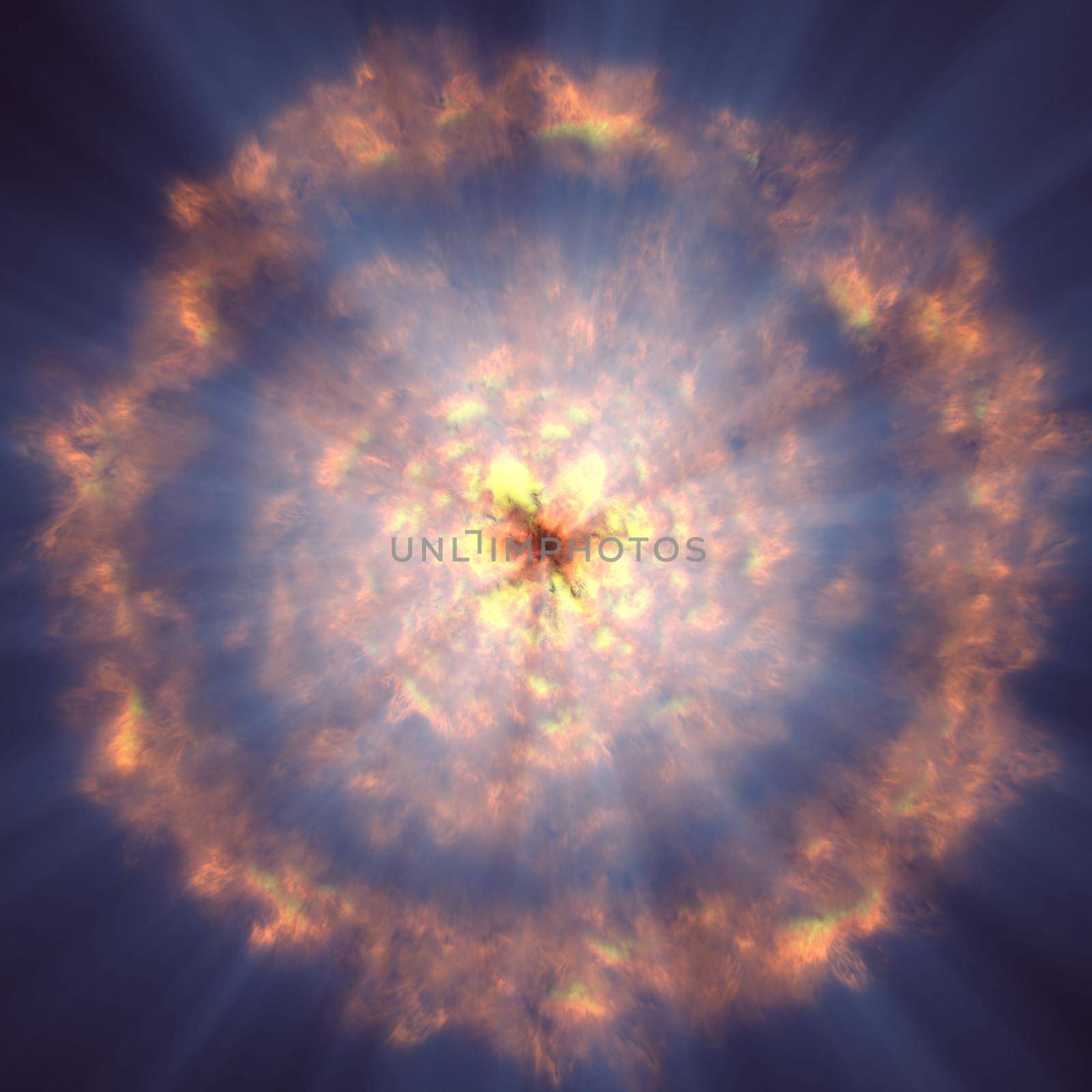 fire flame ball explosion in space, abstract illustration