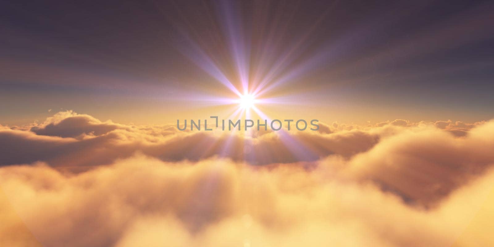 above clouds sunrise sun ray illustration by alex_nako